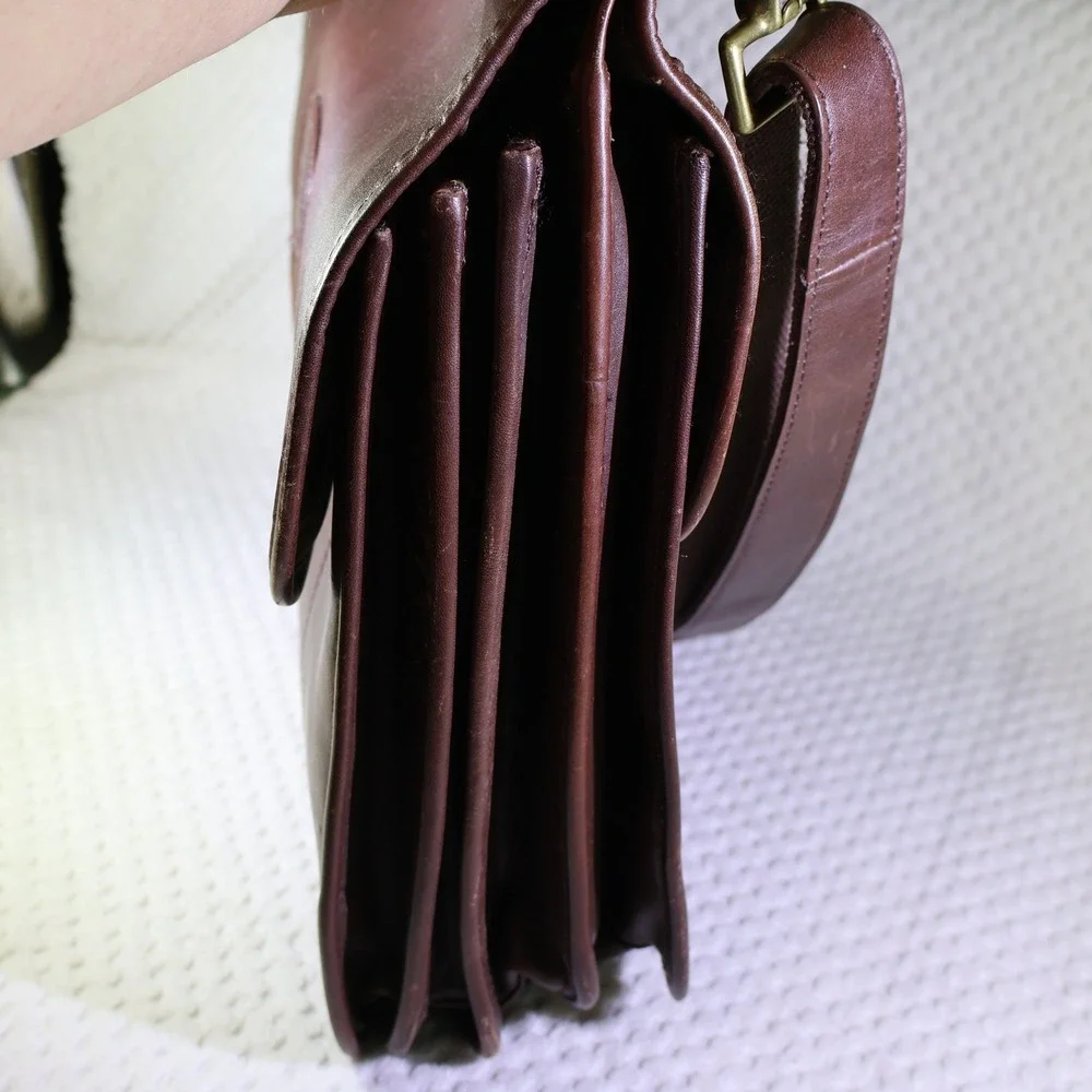 Bob Timberlake Mens Briefcase Brown Leather Messenger Bag 4110847